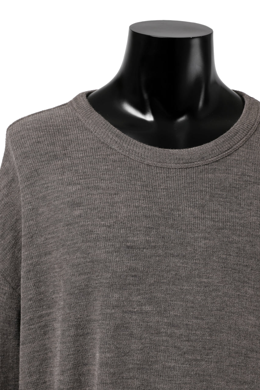 KLASICA ASLEEP CREW NECK KNIT SWEATER / WEANER WOOL RIB (FAWN) - Image 11