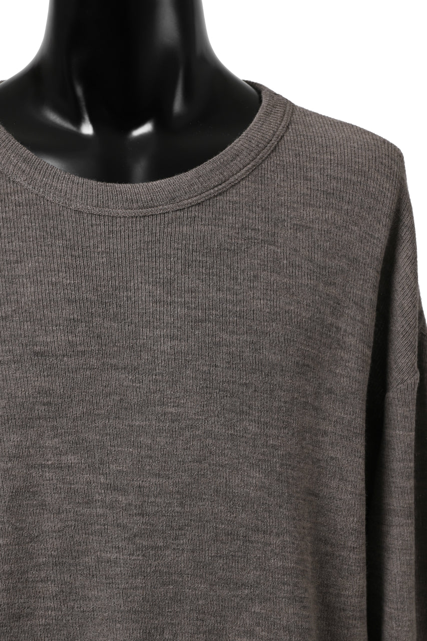 KLASICA ASLEEP CREW NECK KNIT SWEATER / WEANER WOOL RIB (FAWN) - Image 12
