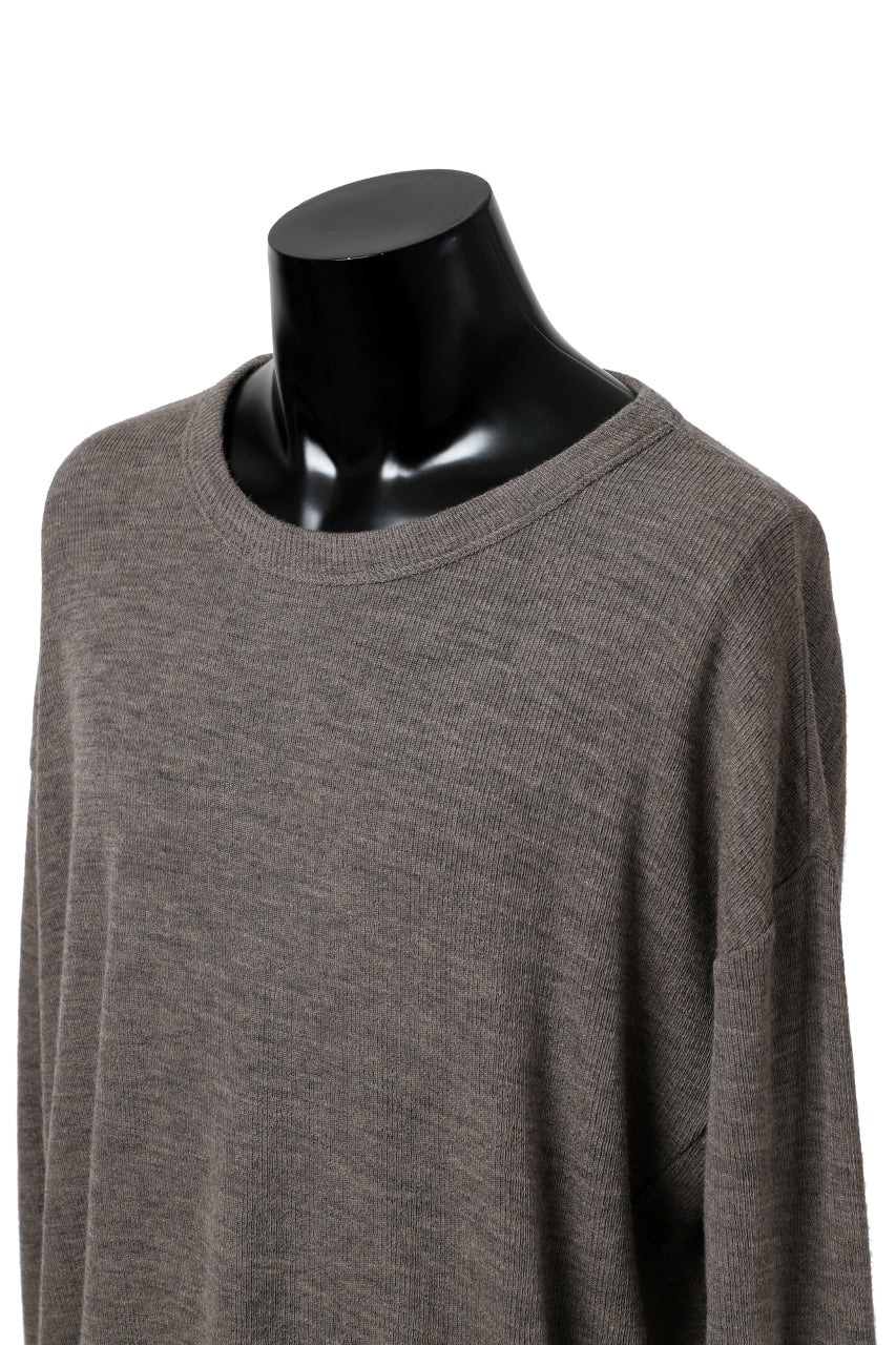 KLASICA ASLEEP CREW NECK KNIT SWEATER / WEANER WOOL RIB (FAWN) - Image 14