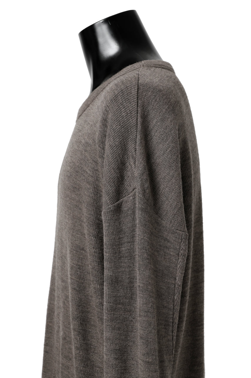 KLASICA ASLEEP CREW NECK KNIT SWEATER / WEANER WOOL RIB (FAWN) - Image 16