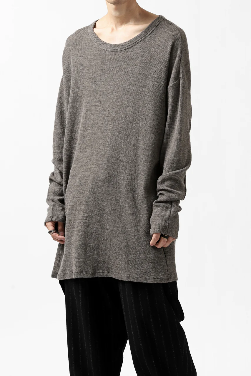KLASICA ASLEEP CREW NECK KNIT SWEATER / WEANER WOOL RIB (FAWN) - Image 2