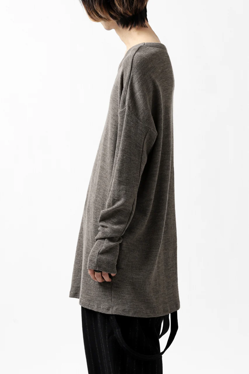 KLASICA ASLEEP CREW NECK KNIT SWEATER / WEANER WOOL RIB (FAWN) - Image 23