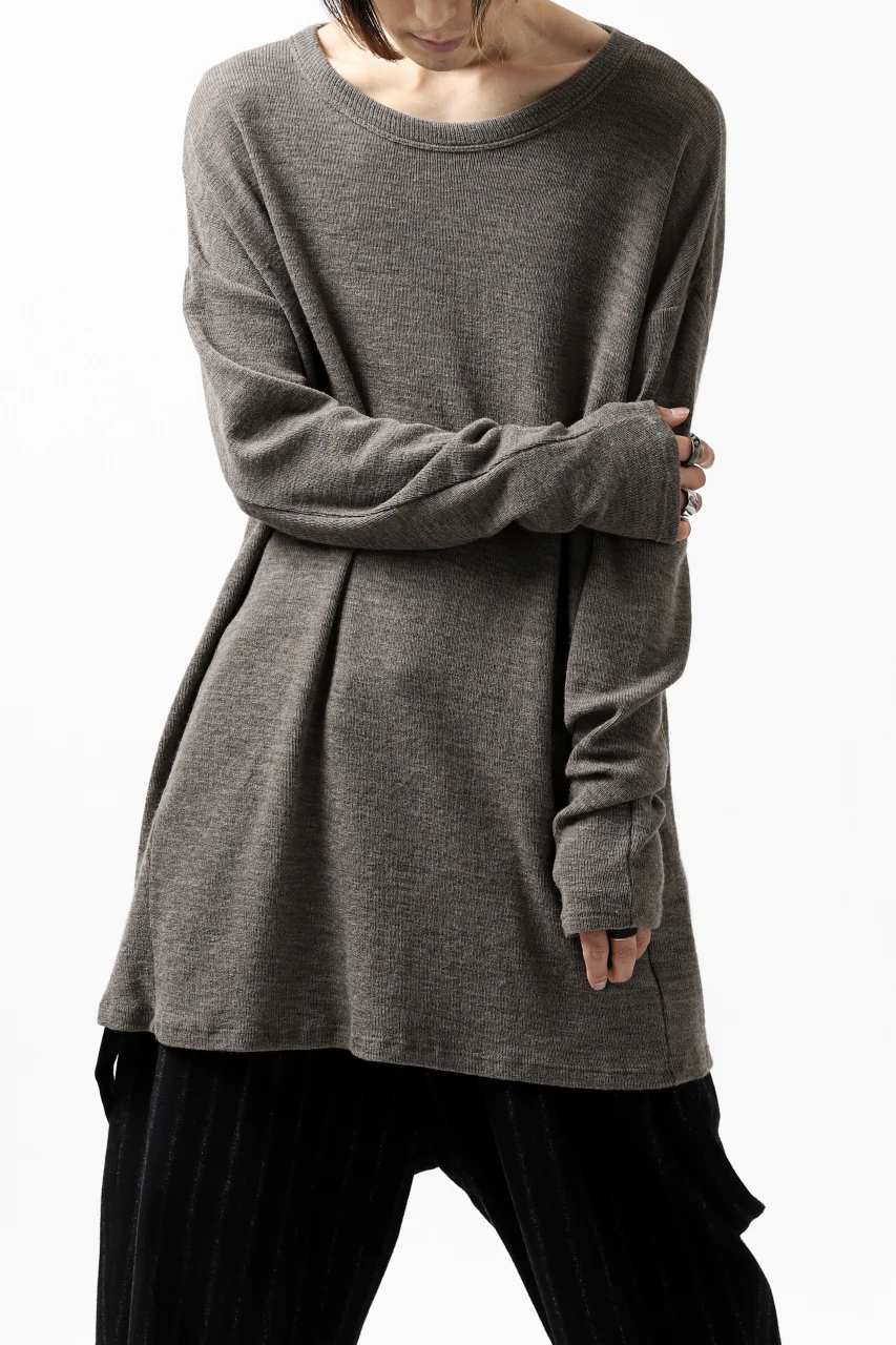 KLASICA ASLEEP CREW NECK KNIT SWEATER / WEANER WOOL RIB (FAWN) - Image 24