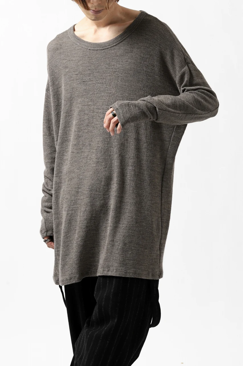 KLASICA ASLEEP CREW NECK KNIT SWEATER / WEANER WOOL RIB (FAWN) - Image 25