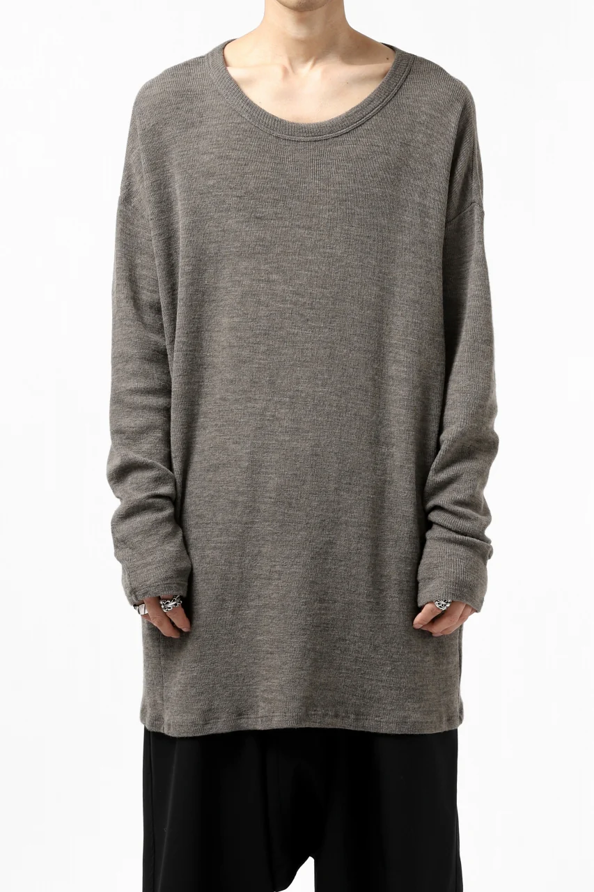KLASICA ASLEEP CREW NECK KNIT SWEATER / WEANER WOOL RIB (FAWN) - Image 31