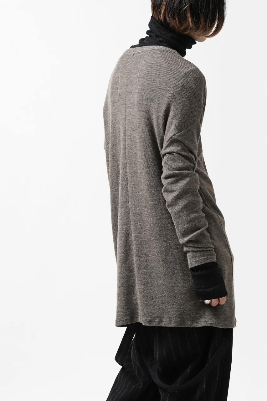 KLASICA ASLEEP CREW NECK KNIT SWEATER / WEANER WOOL RIB (FAWN) - Image 33