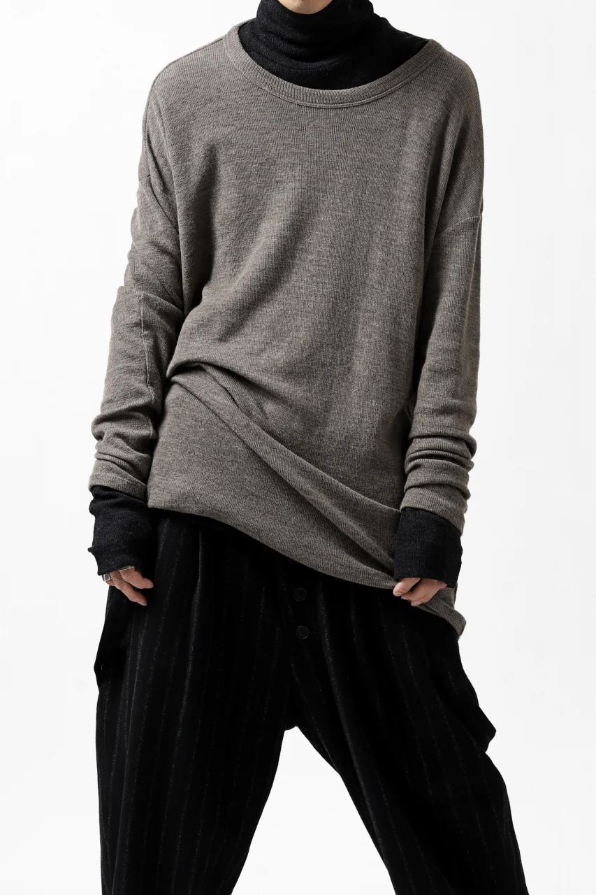 KLASICA ASLEEP CREW NECK KNIT SWEATER / WEANER WOOL RIB (FAWN) - Image 34