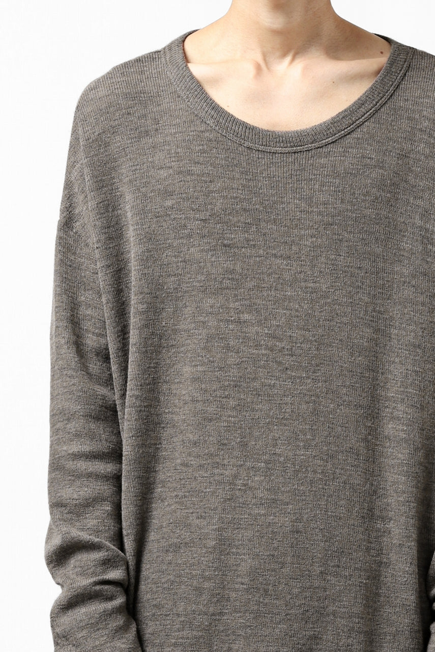 KLASICA ASLEEP CREW NECK KNIT SWEATER / WEANER WOOL RIB (FAWN) - Image 38