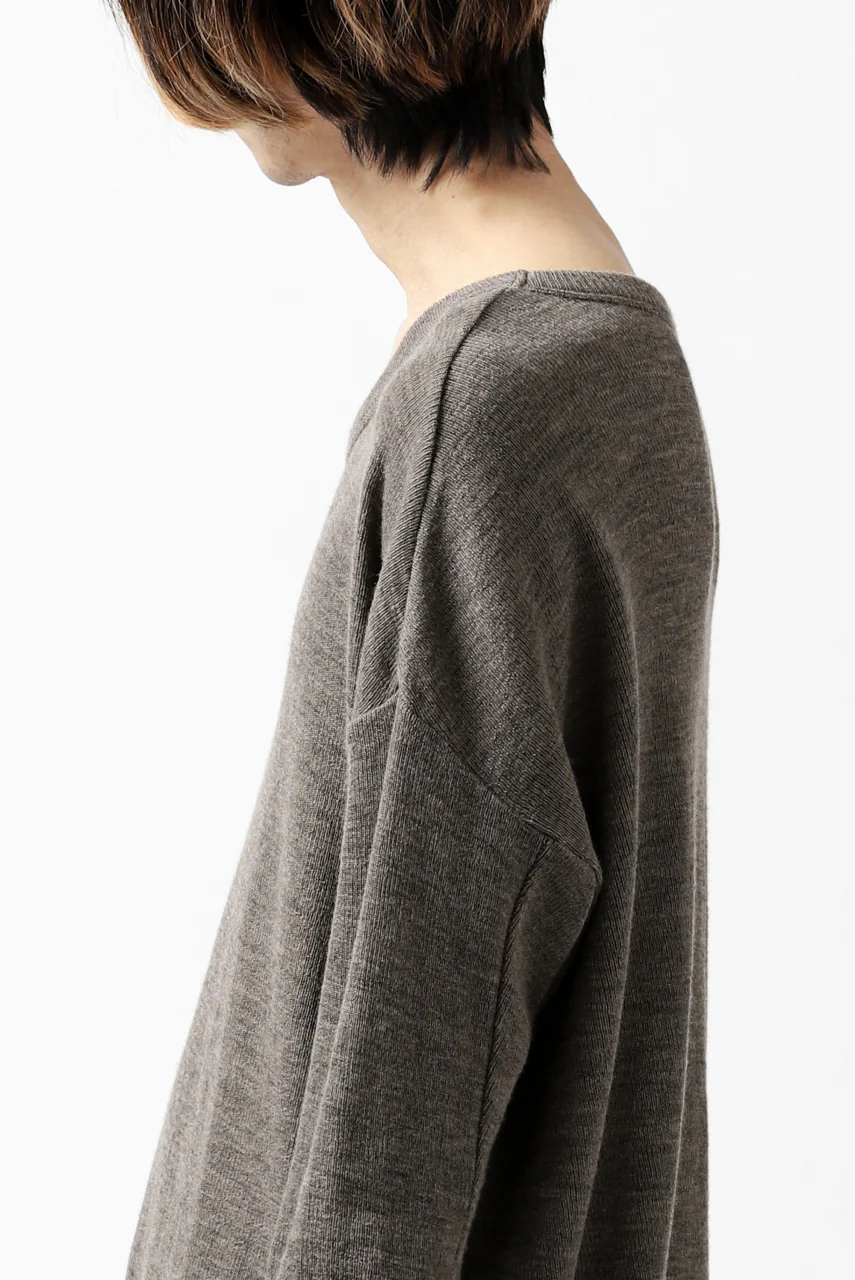 KLASICA ASLEEP CREW NECK KNIT SWEATER / WEANER WOOL RIB (FAWN) - Image 39