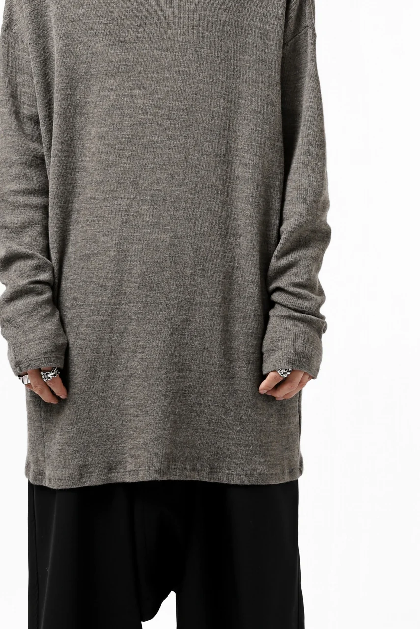 KLASICA ASLEEP CREW NECK KNIT SWEATER / WEANER WOOL RIB (FAWN) - Image 41
