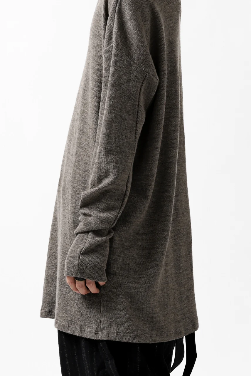 KLASICA ASLEEP CREW NECK KNIT SWEATER / WEANER WOOL RIB (FAWN) - Image 43