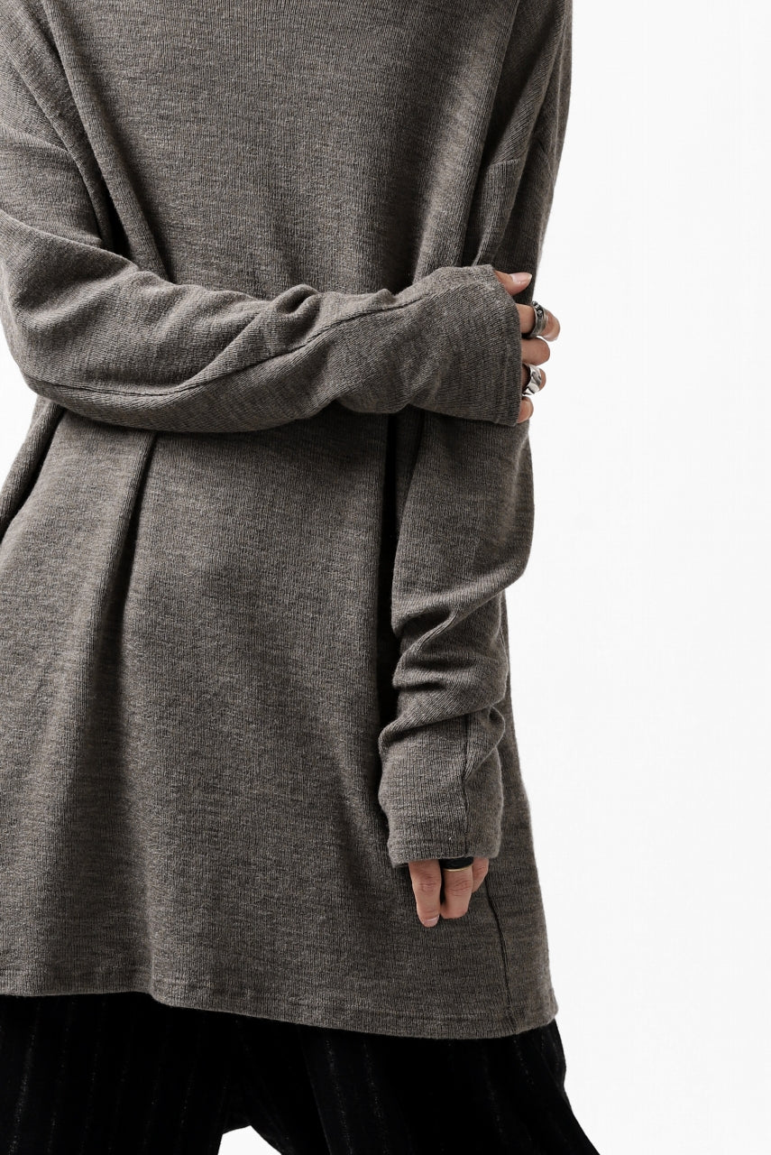 KLASICA ASLEEP CREW NECK KNIT SWEATER / WEANER WOOL RIB (FAWN) - Image 44