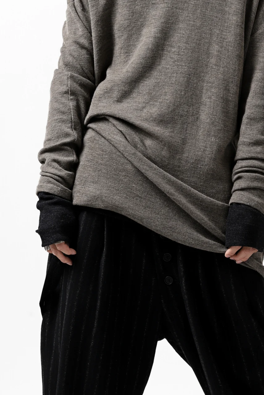 KLASICA ASLEEP CREW NECK KNIT SWEATER / WEANER WOOL RIB (FAWN) - Image 47