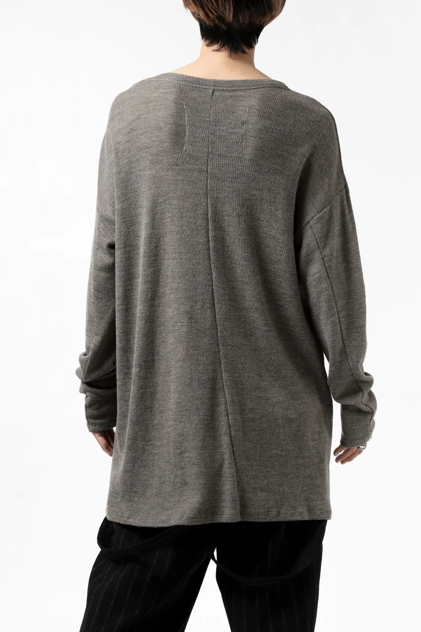 KLASICA ASLEEP CREW NECK KNIT SWEATER / WEANER WOOL RIB (FAWN) - Image 5