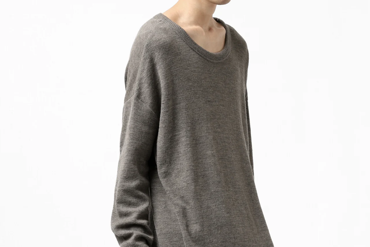 KLASICA ASLEEP CREW NECK KNIT SWEATER / WEANER WOOL RIB (FAWN) - Image 50