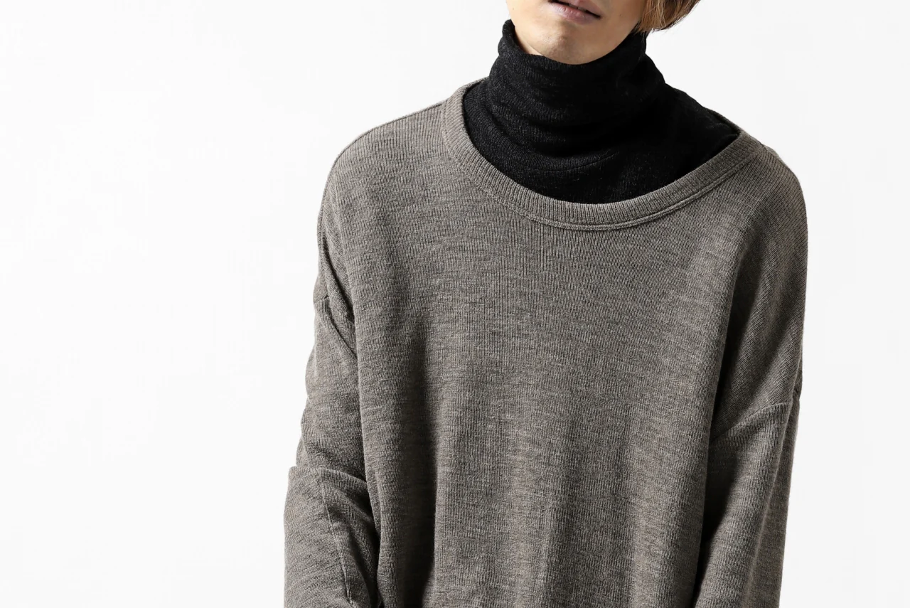 KLASICA ASLEEP CREW NECK KNIT SWEATER / WEANER WOOL RIB (FAWN) - Image 51
