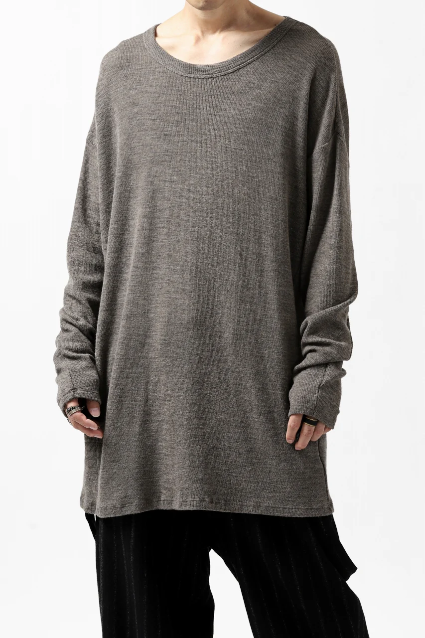 KLASICA ASLEEP CREW NECK KNIT SWEATER / WEANER WOOL RIB (FAWN) - Image 6
