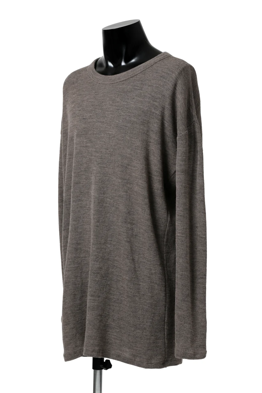 KLASICA ASLEEP CREW NECK KNIT SWEATER / WEANER WOOL RIB (FAWN) - Image 8