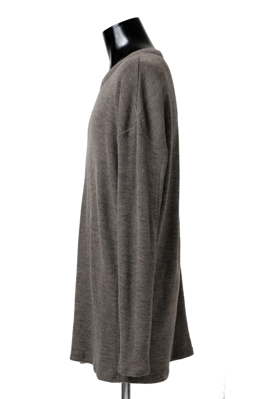 KLASICA ASLEEP CREW NECK KNIT SWEATER / WEANER WOOL RIB (FAWN) - Image 9