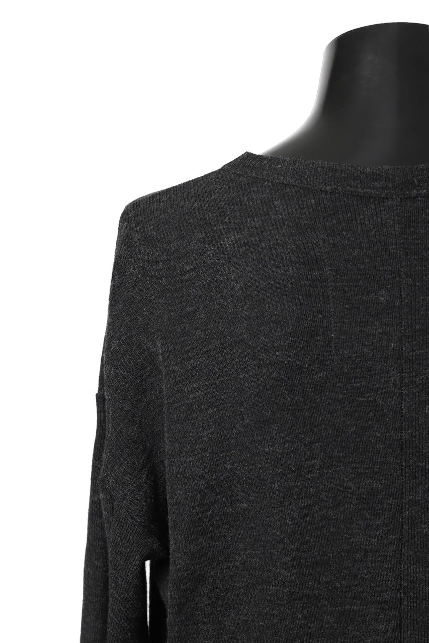 KLASICA ASLEEP CREW NECK KNIT SWEATER / WEANER WOOL RIB (SHADOW) - Image 10