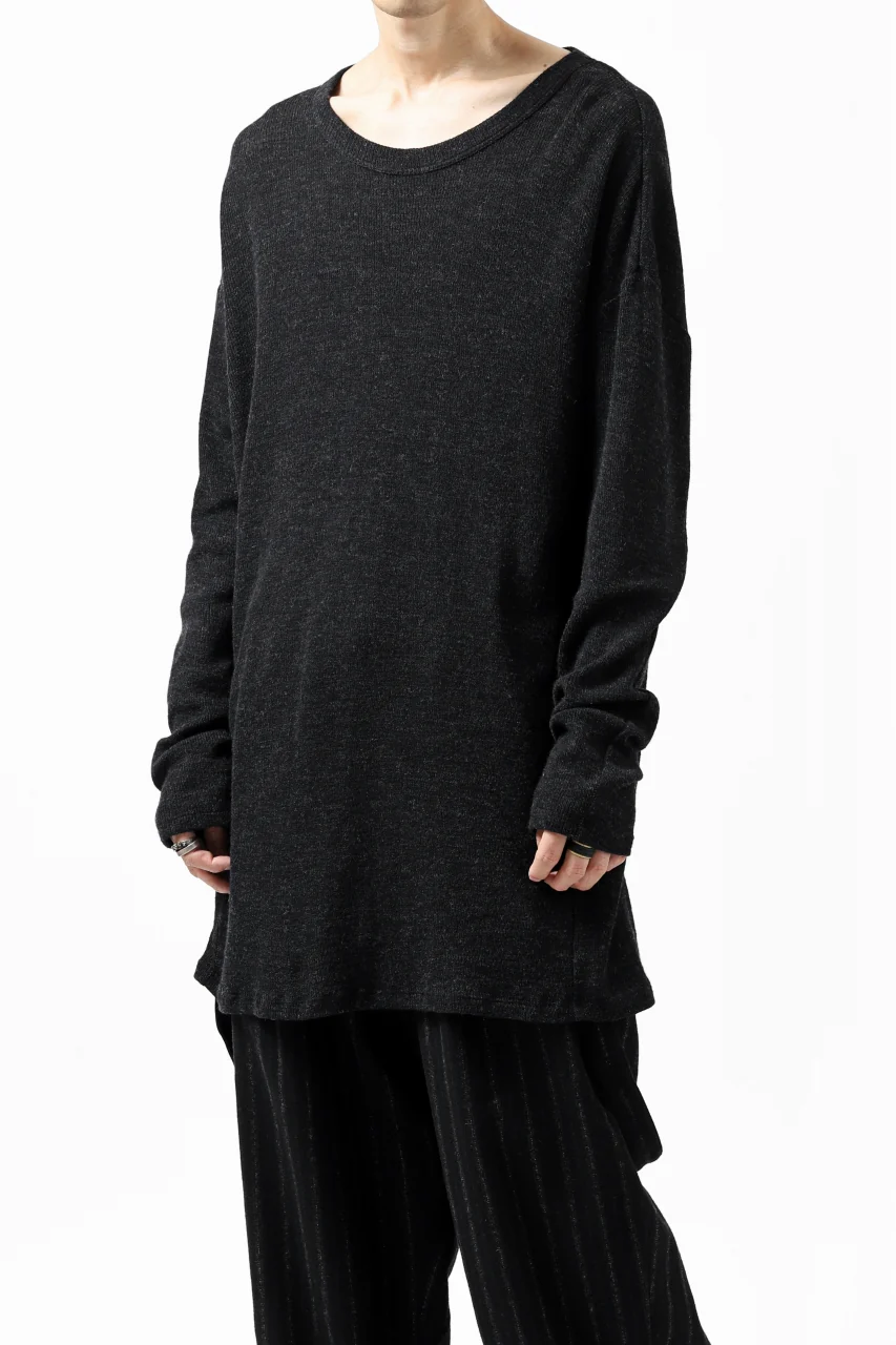 KLASICA ASLEEP CREW NECK KNIT SWEATER / WEANER WOOL RIB (SHADOW) - Image 14