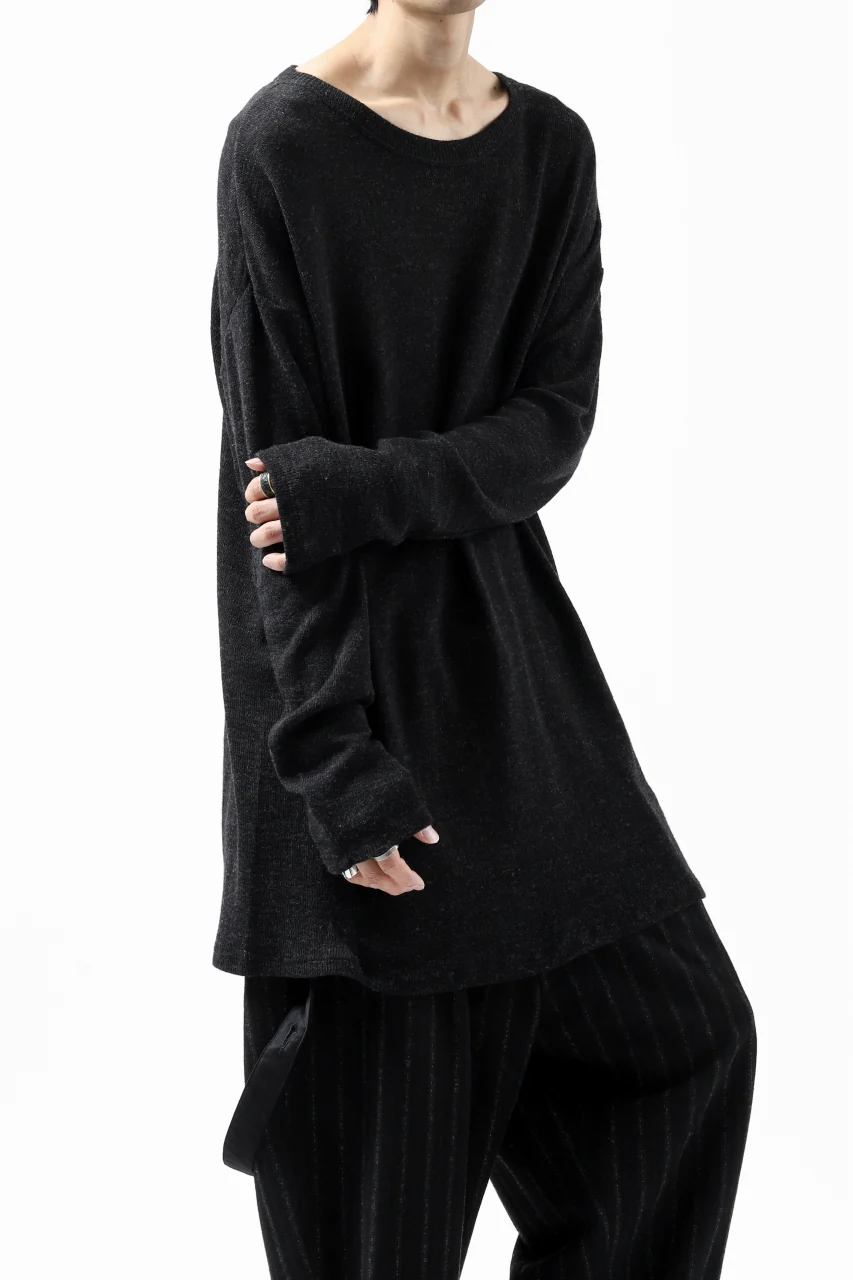 KLASICA ASLEEP CREW NECK KNIT SWEATER / WEANER WOOL RIB (SHADOW) - Image 19