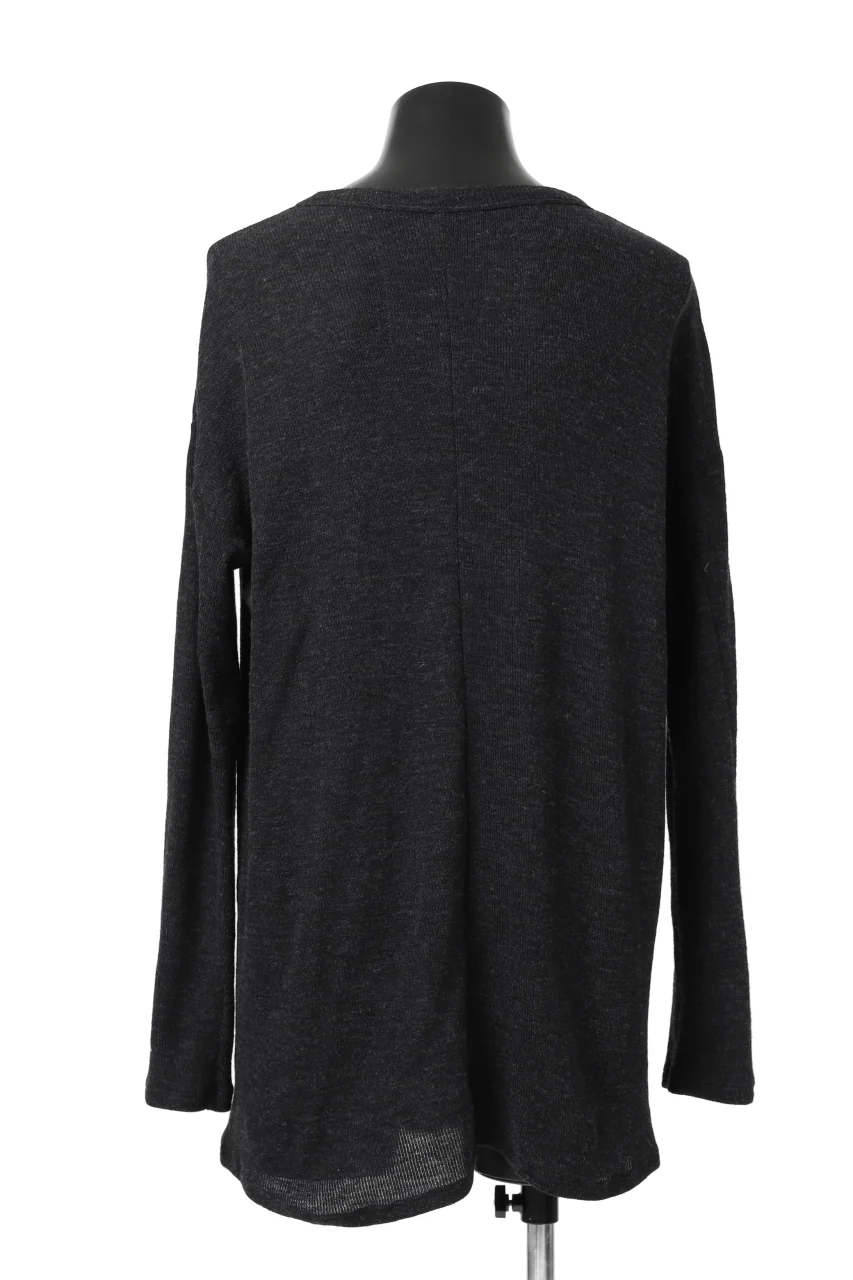KLASICA ASLEEP CREW NECK KNIT SWEATER / WEANER WOOL RIB (SHADOW) - Image 5