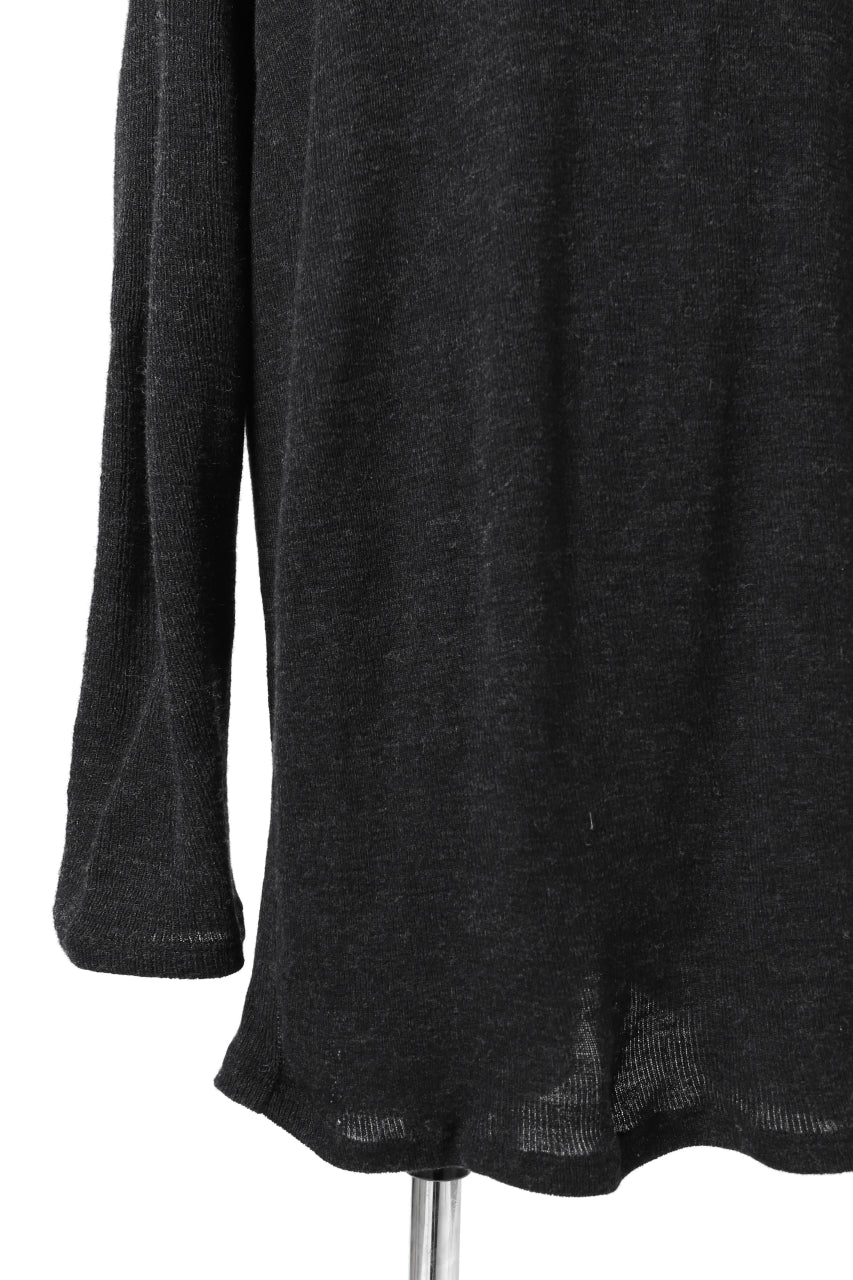 KLASICA ASLEEP CREW NECK KNIT SWEATER / WEANER WOOL RIB (SHADOW) - Image 7