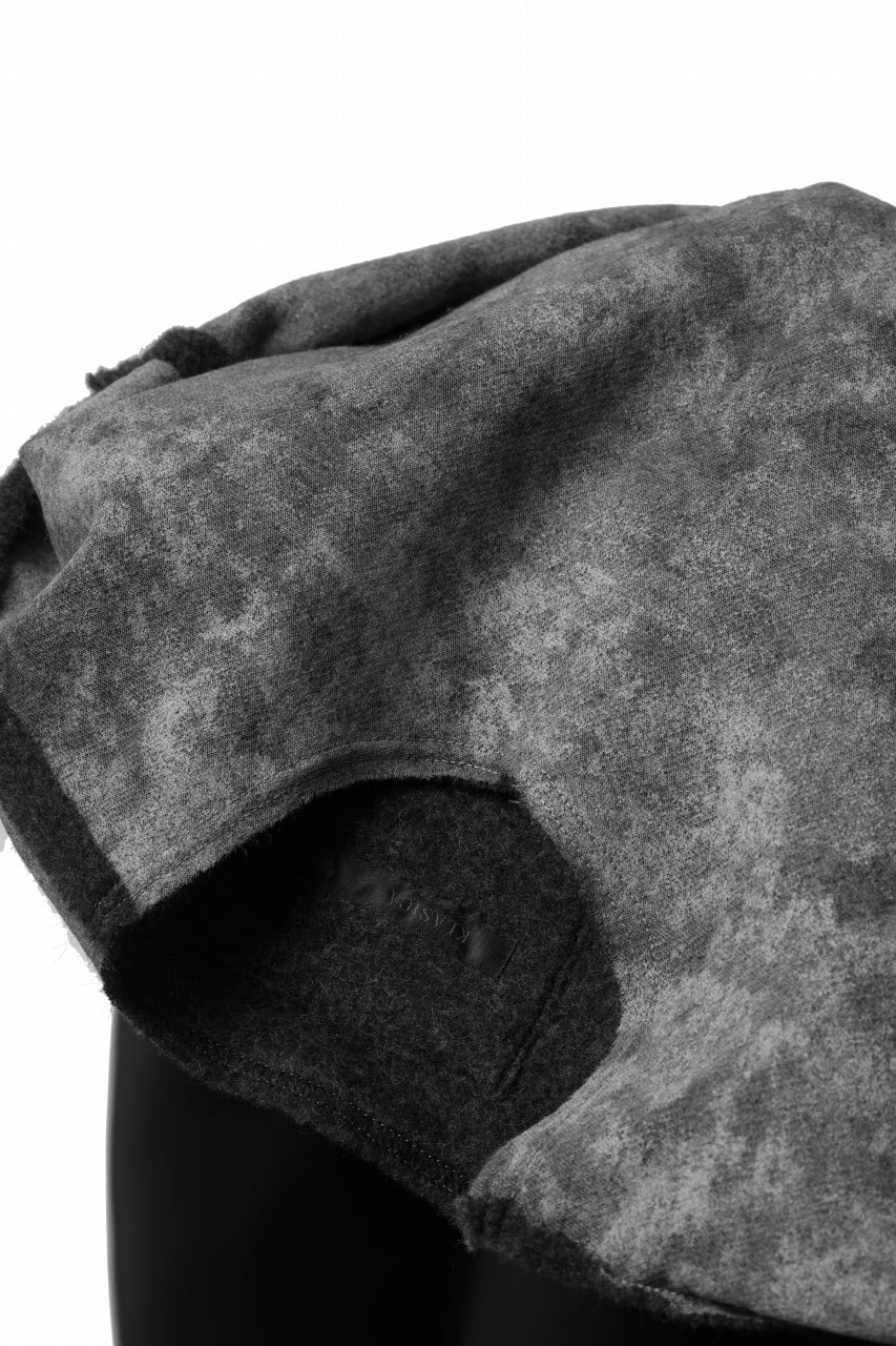 KLASICA ASLEEP LOOSE PULL OVER / GRAINY PRINT BACK SIDE FLEECE (GREIGE) - Image 21