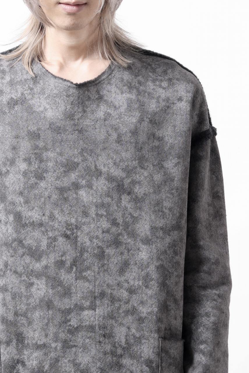 KLASICA ASLEEP LOOSE PULL OVER / GRAINY PRINT BACK SIDE FLEECE (GREIGE) - Image 22