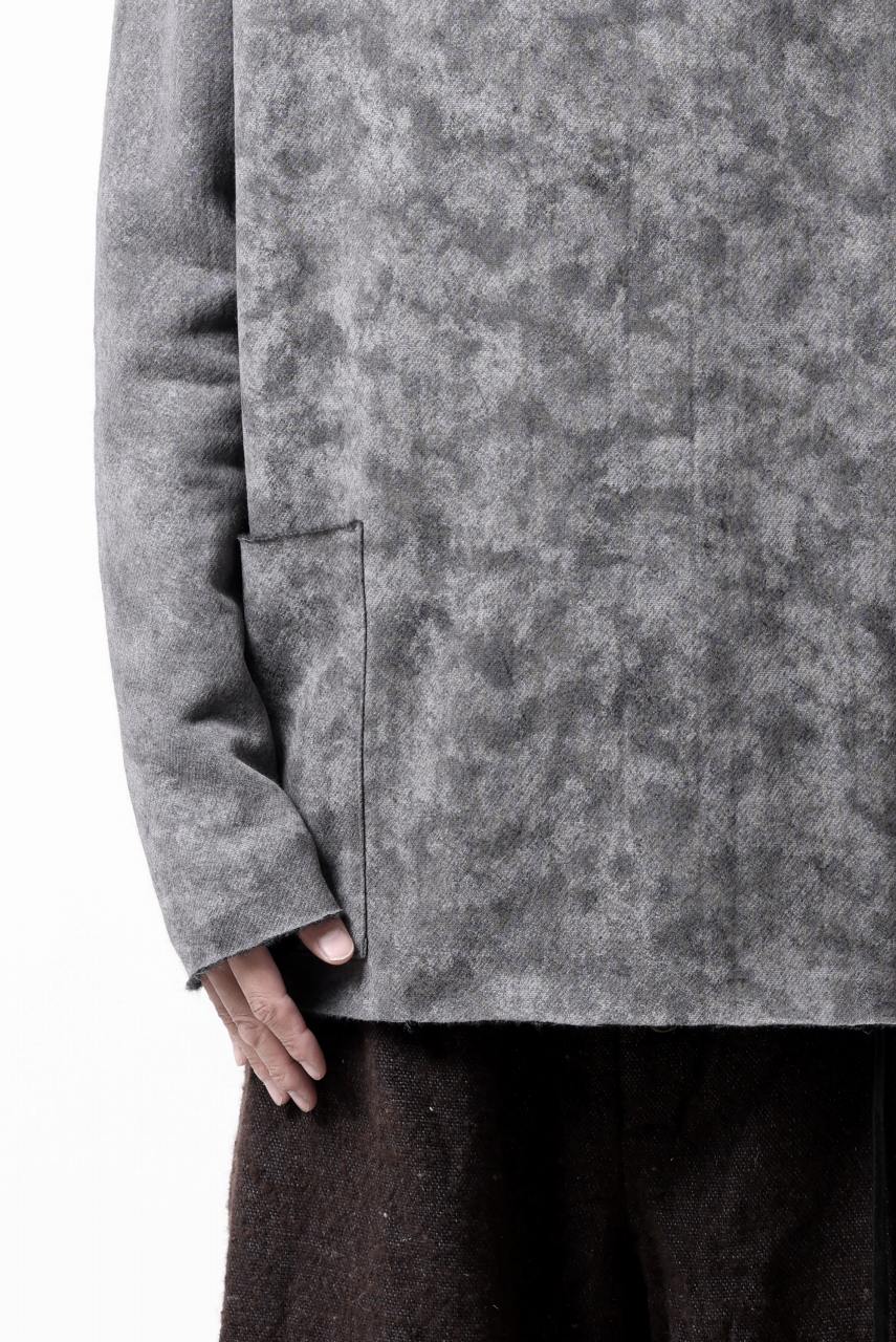 KLASICA ASLEEP LOOSE PULL OVER / GRAINY PRINT BACK SIDE FLEECE (GREIGE) - Image 23