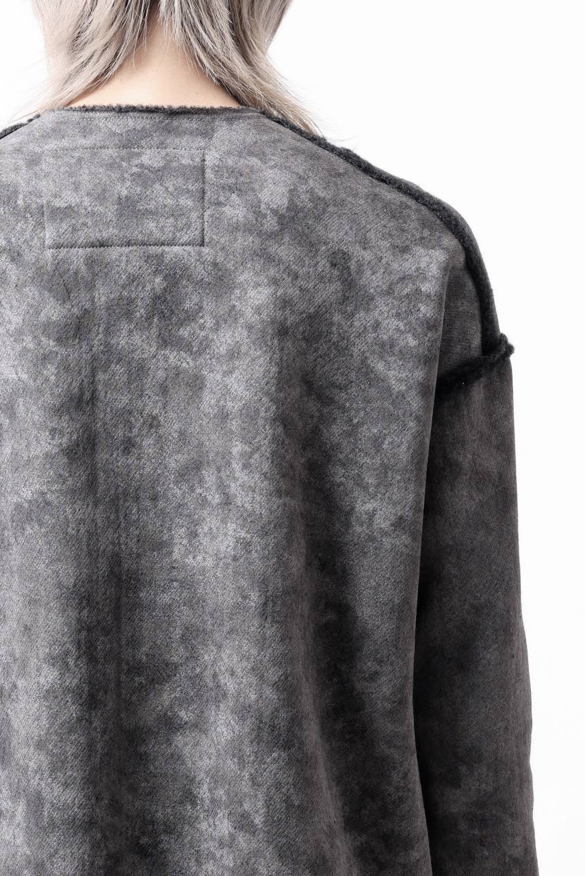 KLASICA ASLEEP LOOSE PULL OVER / GRAINY PRINT BACK SIDE FLEECE (GREIGE) - Image 27