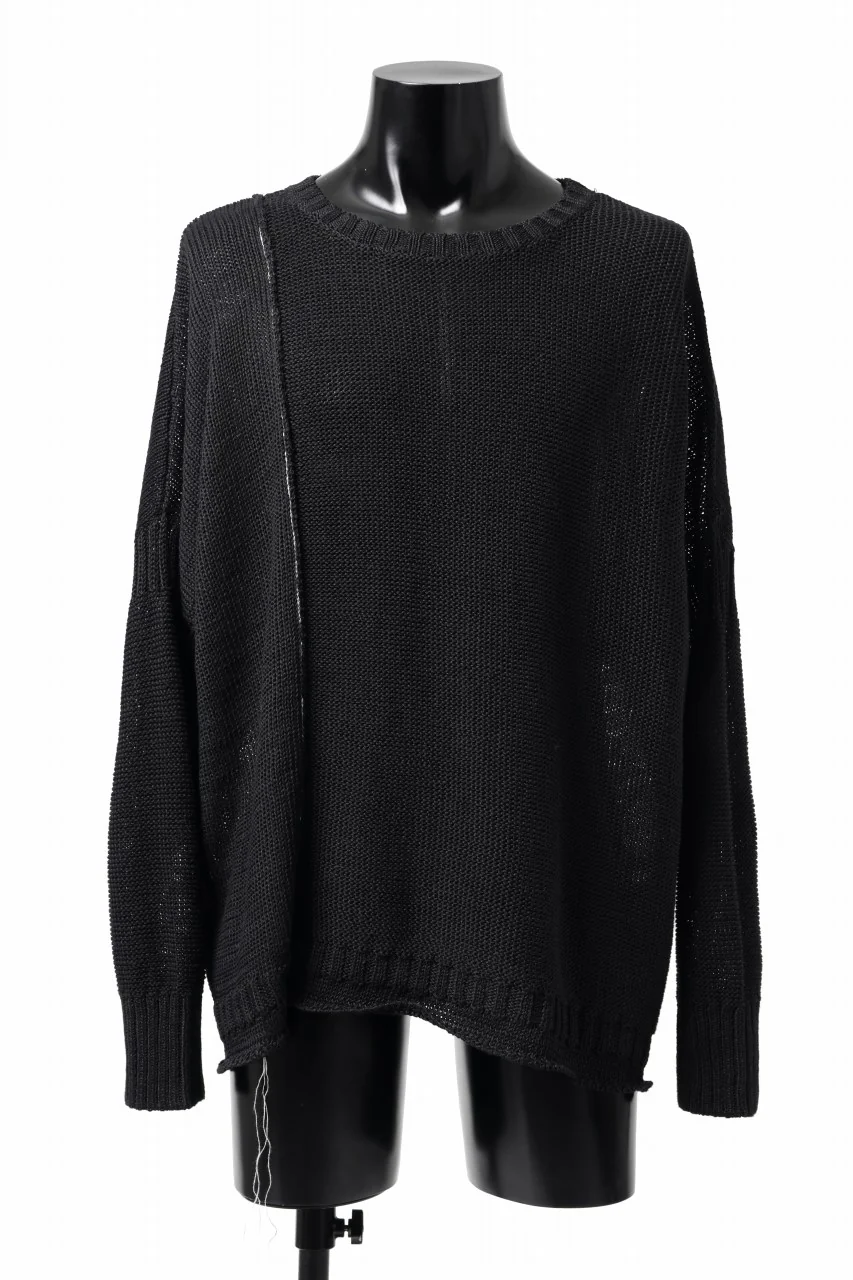 KLASICA ATTACHED LOOSE KNIT PULLOVER / ORG MIX 6PLY FOR 5G LICO (BLACK)