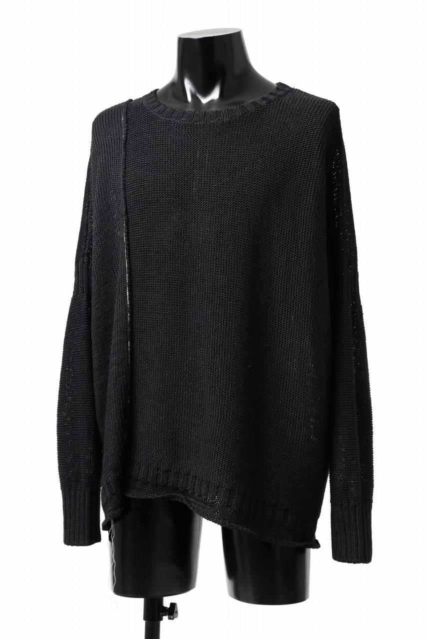 KLASICA ATTACHED LOOSE KNIT PULLOVER / ORG MIX 6PLY FOR 5G LICO (BLACK) - Image 2