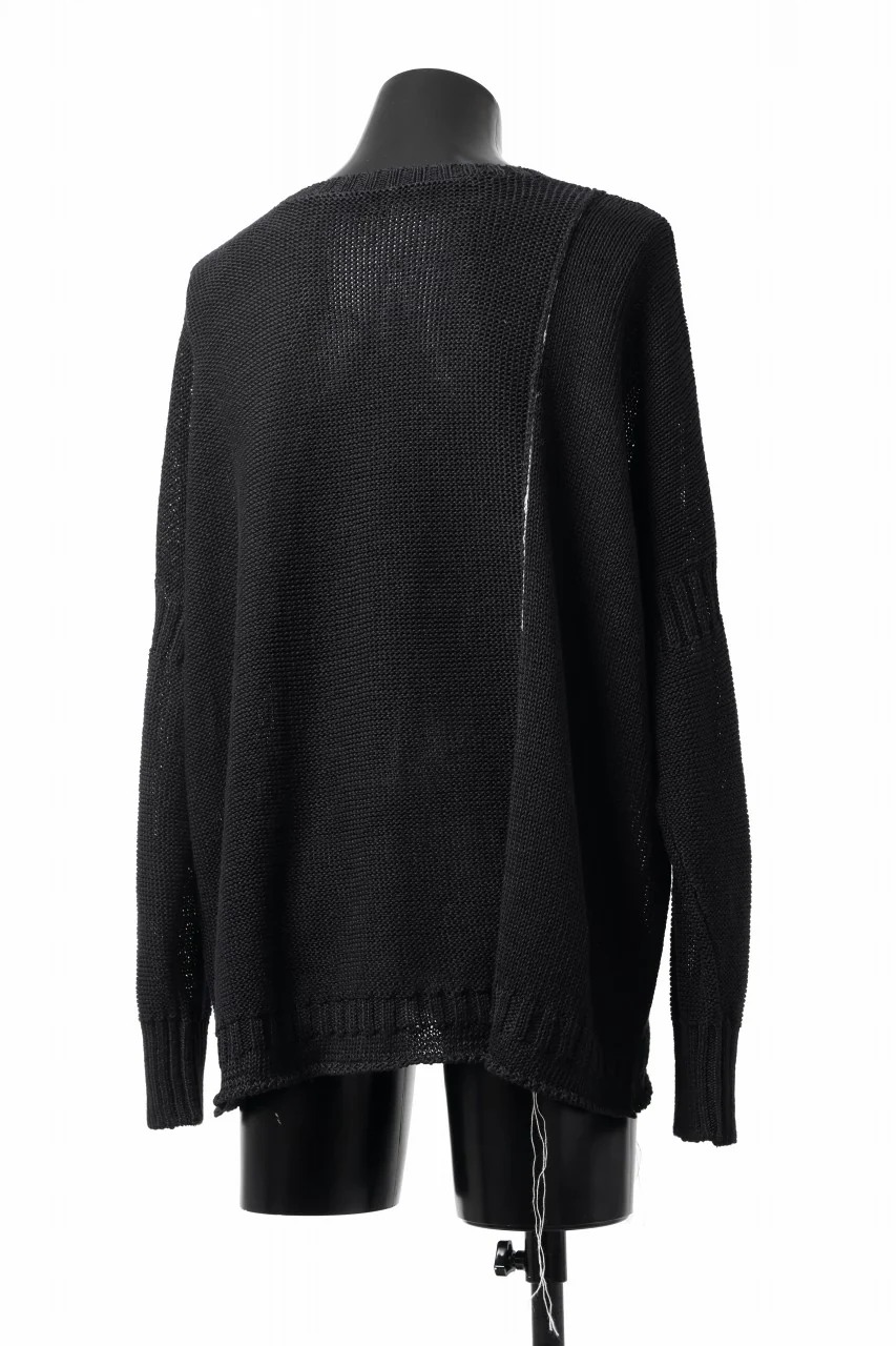 KLASICA ATTACHED LOOSE KNIT PULLOVER / ORG MIX 6PLY FOR 5G LICO (BLACK) - Image 5