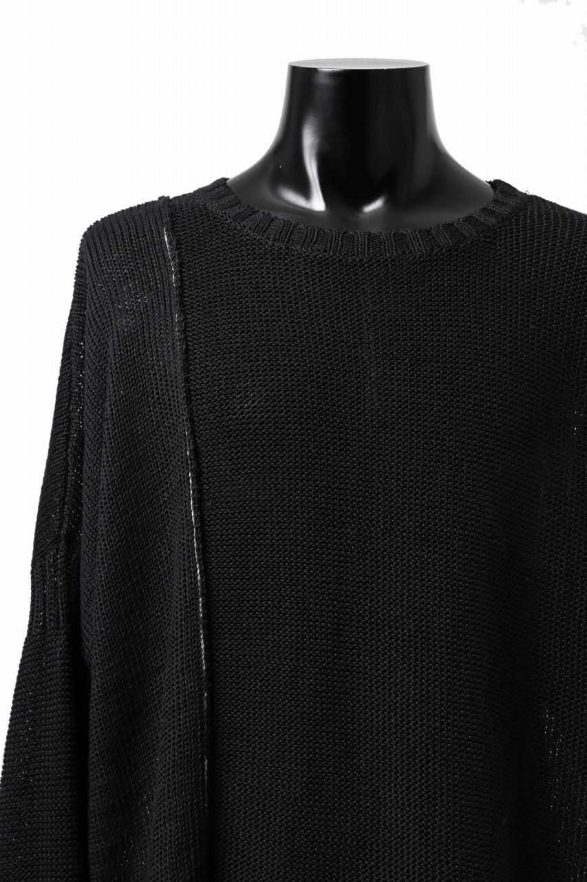 KLASICA ATTACHED LOOSE KNIT PULLOVER / ORG MIX 6PLY FOR 5G LICO (BLACK) - Image 6