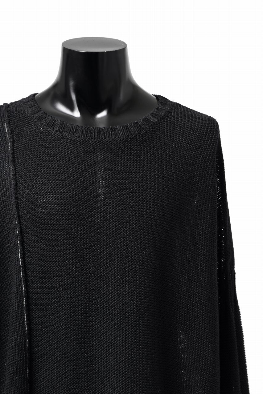 KLASICA ATTACHED LOOSE KNIT PULLOVER / ORG MIX 6PLY FOR 5G LICO (BLACK) - Image 7