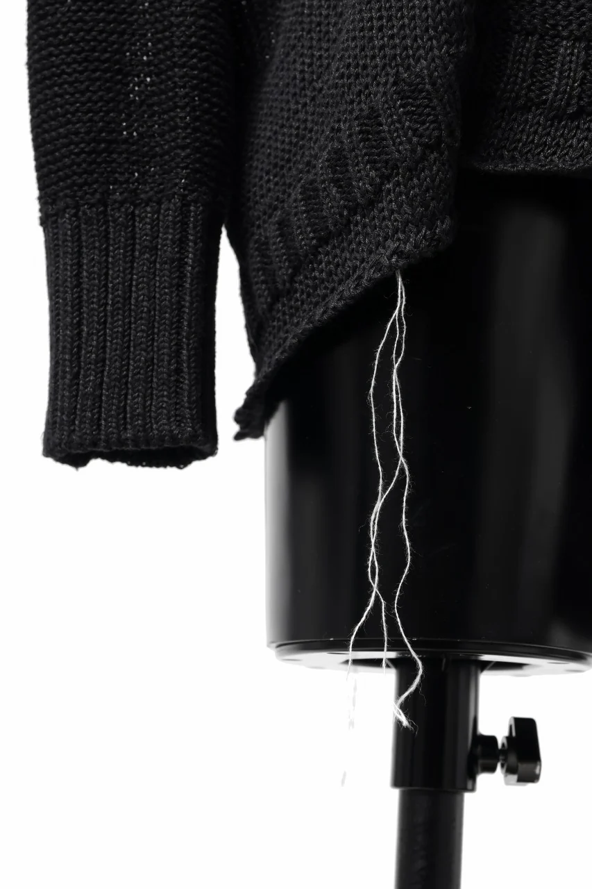 KLASICA ATTACHED LOOSE KNIT PULLOVER / ORG MIX 6PLY FOR 5G LICO (BLACK) - Image 9