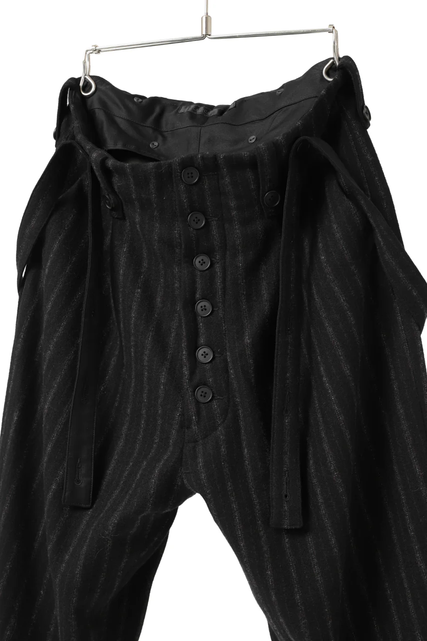 KLASICA BARREL SUSPENDER TROUSERS / WOOL FLANNEL (VINTAGE STRIPE) - Image 13