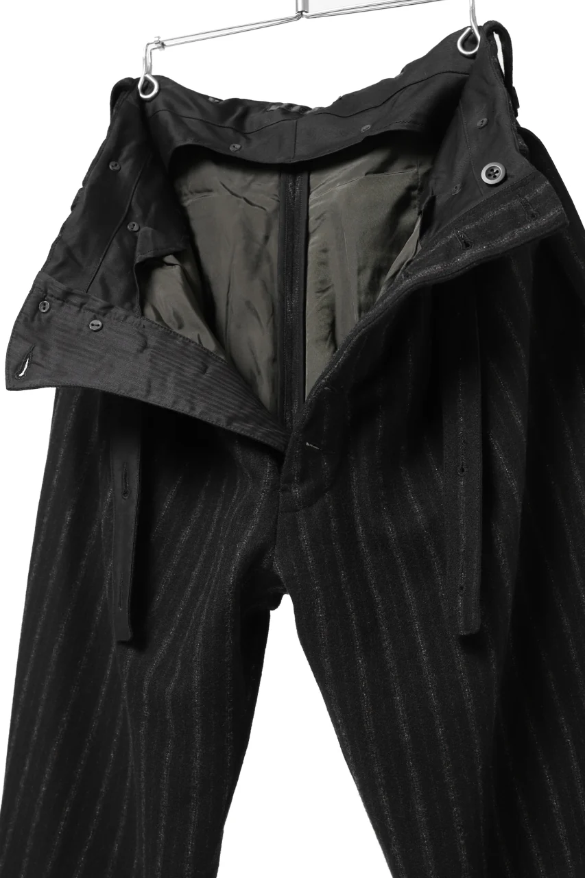 KLASICA BARREL SUSPENDER TROUSERS / WOOL FLANNEL (VINTAGE STRIPE) - Image 15