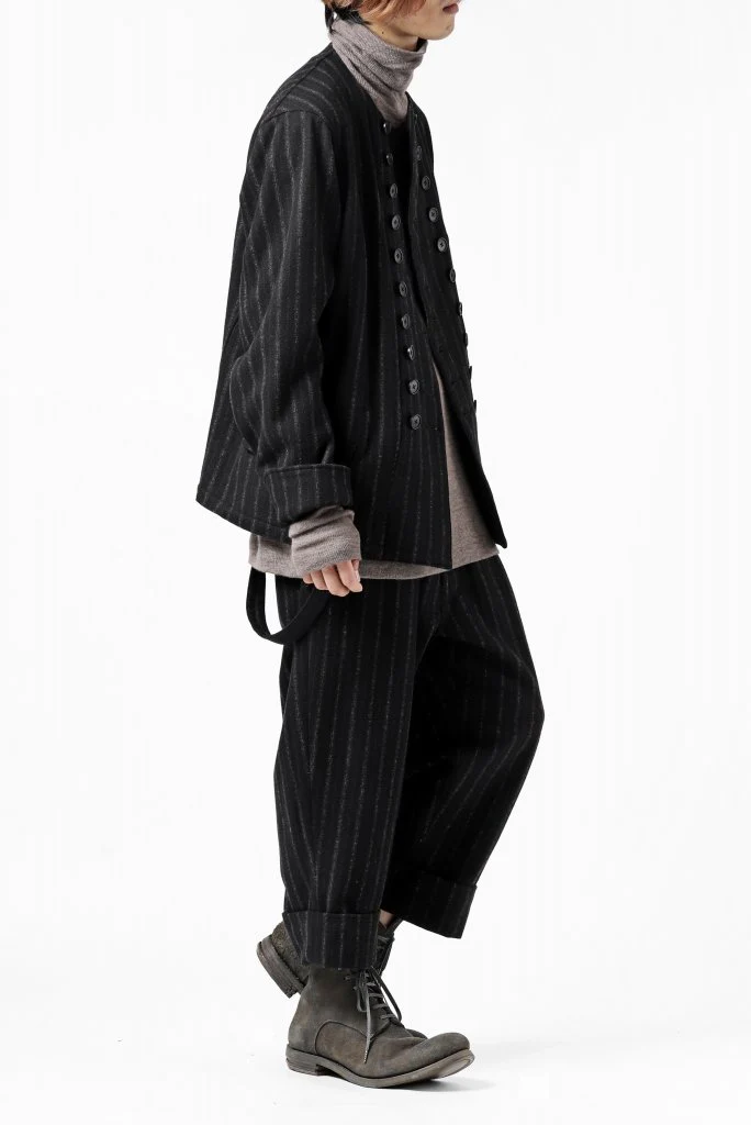 KLASICA BARREL SUSPENDER TROUSERS / WOOL FLANNEL (VINTAGE STRIPE) - Image 22