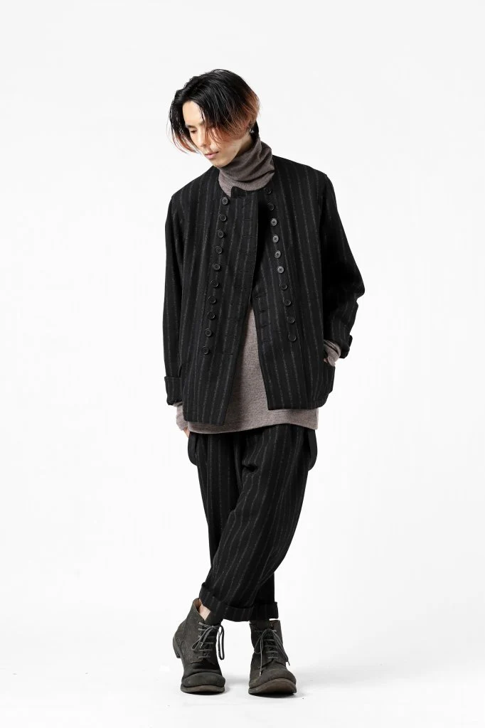 KLASICA BARREL SUSPENDER TROUSERS / WOOL FLANNEL (VINTAGE STRIPE) - Image 26