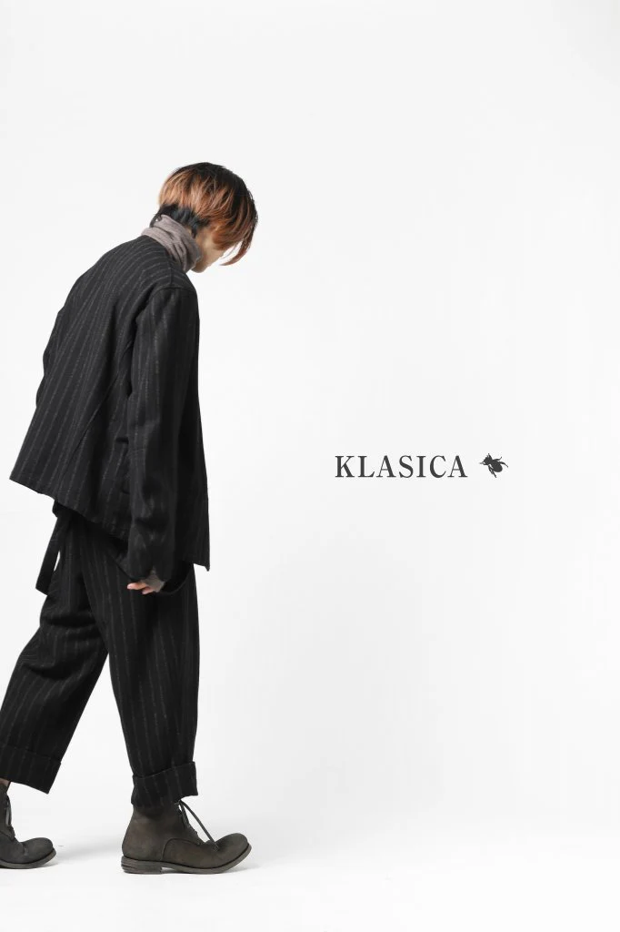 KLASICA BARREL SUSPENDER TROUSERS / WOOL FLANNEL (VINTAGE STRIPE) - Image 30