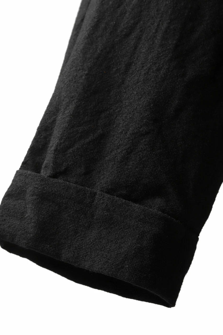 KLASICA BARREL-TWEED SUSPENDER TROUSERS / OFF TWEED WOOL (BLACK) - Image 15