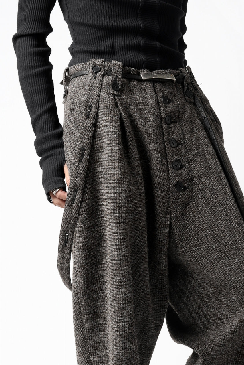 KLASICA BARREL-TWEED SUSPENDER TROUSERS / OFF TWEED WOOL (MIX) - Image 10