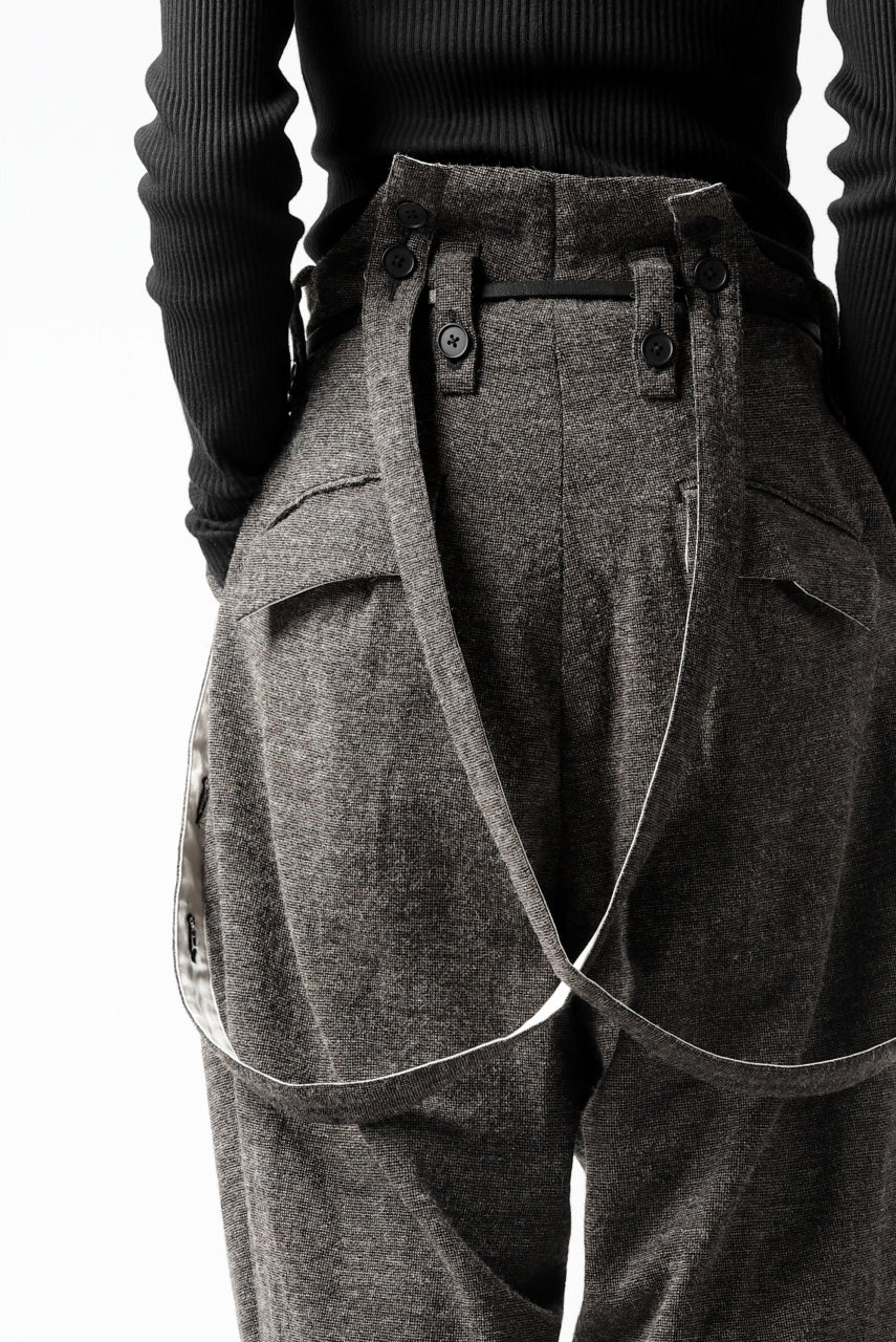 KLASICA BARREL-TWEED SUSPENDER TROUSERS / OFF TWEED WOOL (MIX) - Image 11