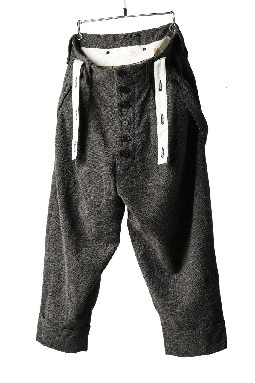 KLASICA BARREL-TWEED SUSPENDER TROUSERS / OFF TWEED WOOL (MIX) - Image 12