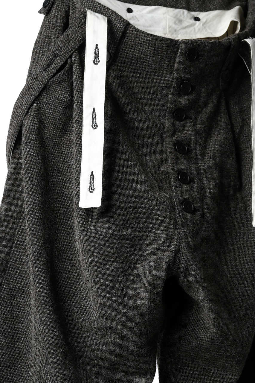 KLASICA BARREL-TWEED SUSPENDER TROUSERS / OFF TWEED WOOL (MIX) - Image 16
