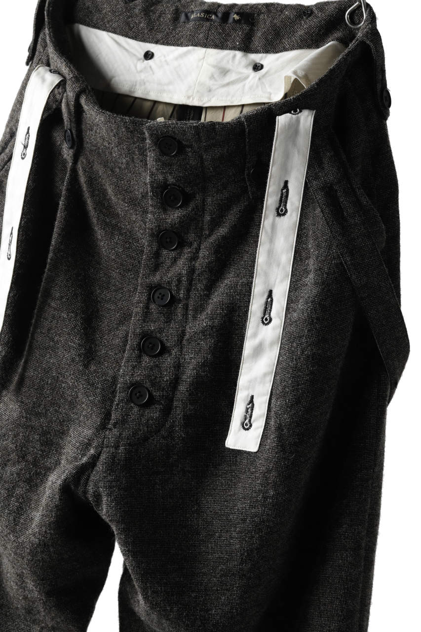 KLASICA BARREL-TWEED SUSPENDER TROUSERS / OFF TWEED WOOL (MIX) - Image 17