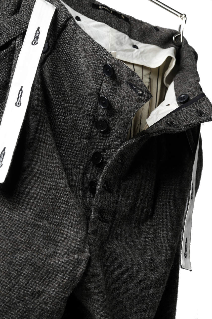 KLASICA BARREL-TWEED SUSPENDER TROUSERS / OFF TWEED WOOL (MIX) - Image 18